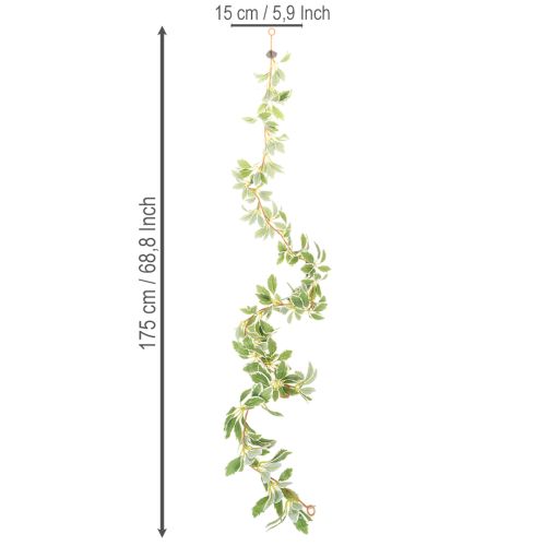 Kunstig guirlande med brogede blade, 175 cm | Floristik24.dk