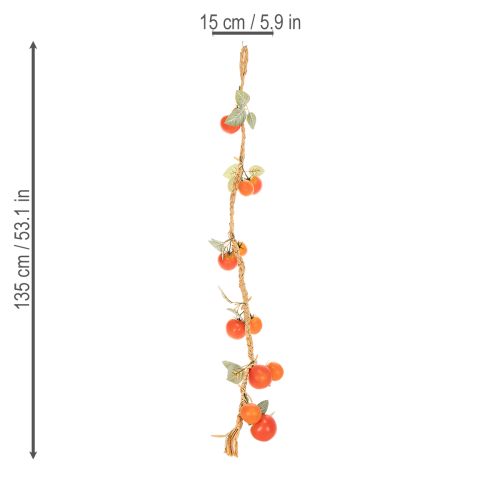 Artikel Kunstig tomatguirlande, dekorativ vinranke, naturtro stuedekoration, 135 cm