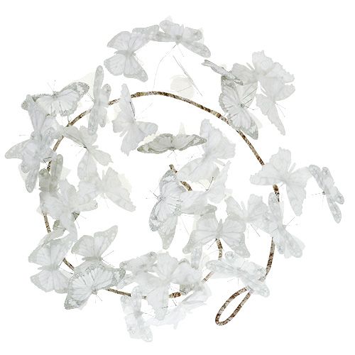 Floristik24 Garland med sommerfugle hvide 154 cm