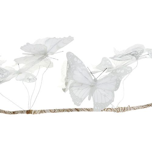 Floristik24 Garland med sommerfugle hvide 154 cm