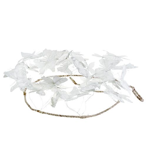 Floristik24 Garland med sommerfugle hvide 154 cm