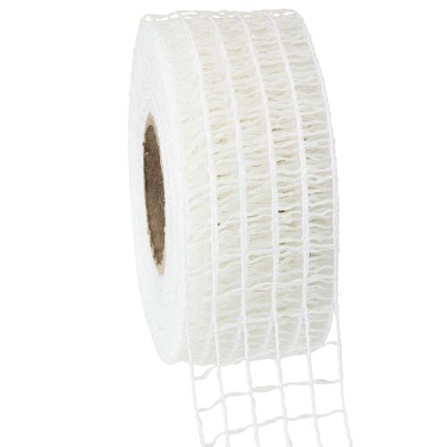 Floristik24 Mesh tape 4,5cm x 10m hvid