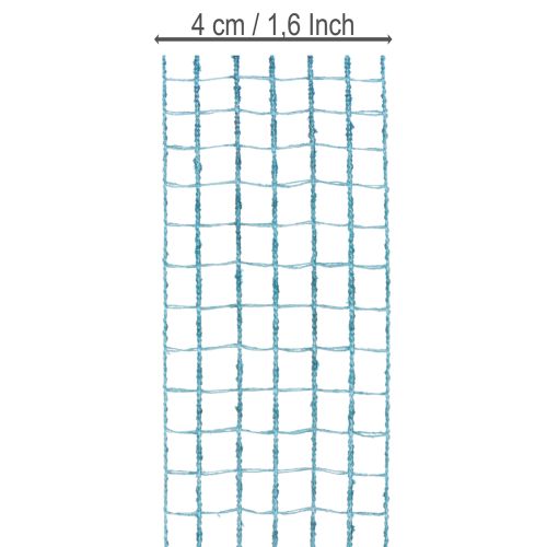 Dekorationsbånd, gitterbånd, 4,5 cm bredt, blåt, til hobbyprojekter, 10 m | Floristik24.dk