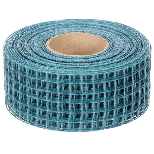 Dekorationsbånd, gitterbånd, 4,5 cm bredt, blåt, til hobbyprojekter, 10 m | Floristik24.dk