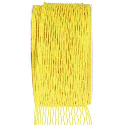 Floristik24 Nettape, gittertape, dekorative tape, gul, trådforstærket, 50 mm, 10 m