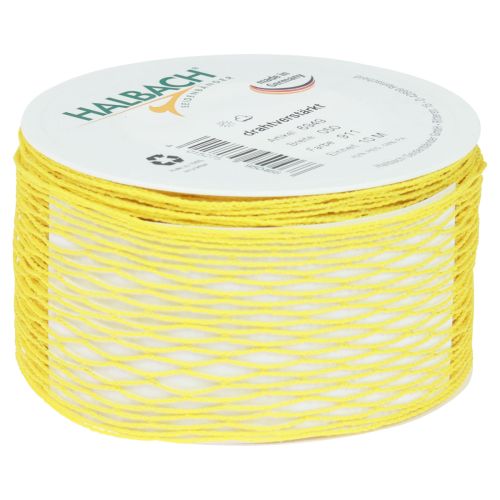 Artikel Nettape, gittertape, dekorative tape, gul, trådforstærket, 50 mm, 10 m