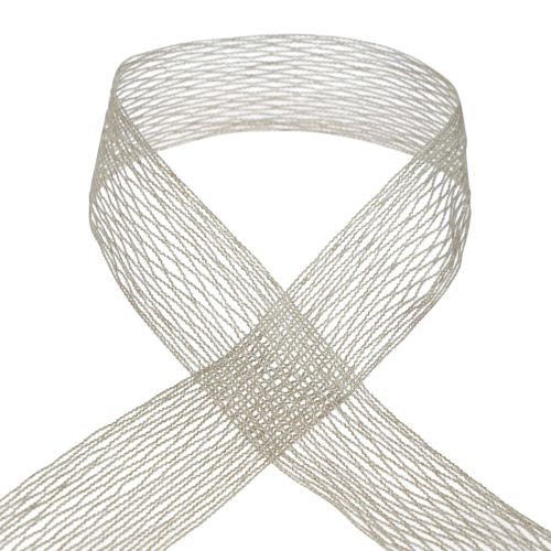Floristik24 Nettape, gittertape, dekorative tape, brun, trådforstærket, 50 mm, 10m