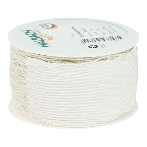 Floristik24 Nettape, gittertape, dekorative tape, hvid, trådforstærket, 50 mm, 10 m