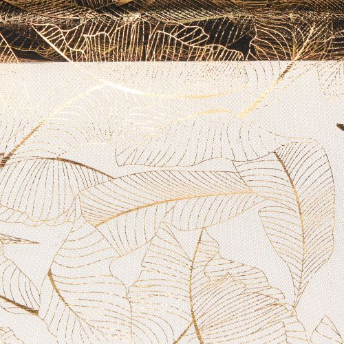 Artikel Organza bordløber sort-guld – elegant dekorativ stofrulle med bladmønster 48 x 450 cm
