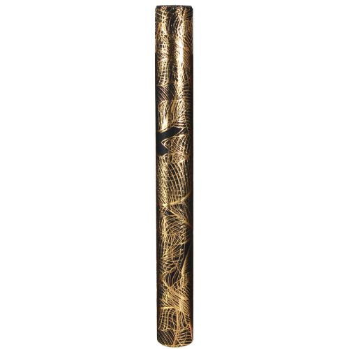 Artikel Organza bordløber sort-guld – elegant dekorativ stofrulle med bladmønster 48 x 450 cm