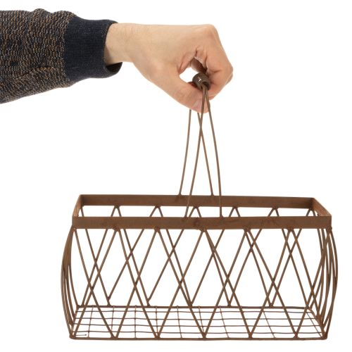 Trådkurv, metal, rustlook, 28x13,5x14 cm, 2 stk. | Floristik24.dk