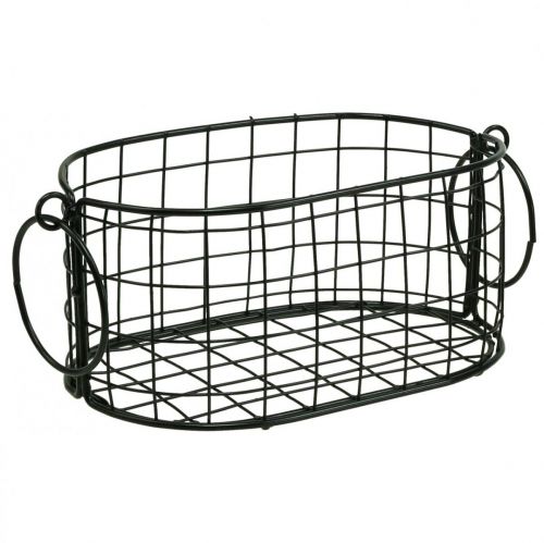 Artikel Trådkurv med håndtag metal sort 17-32cm sæt af 4