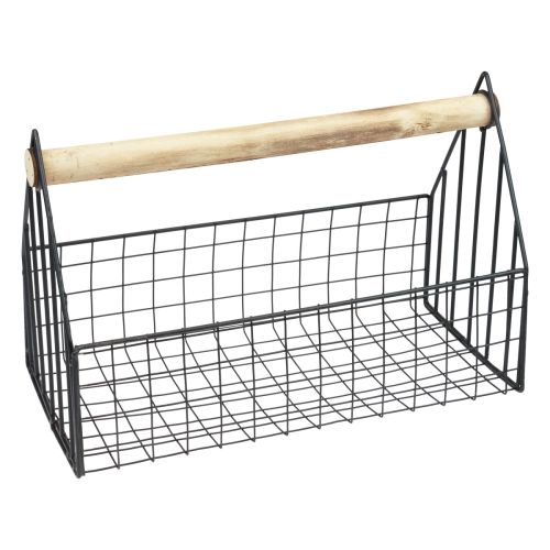 Floristik24 Trådkurv mesh kurv plantekurv metal sort 35x18x22,5cm