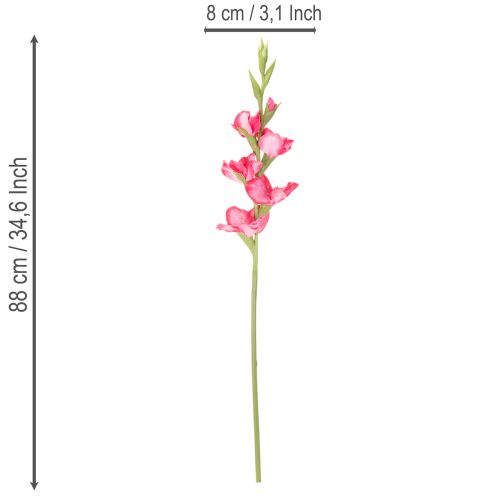 Kunstig gladiolase med dekorative blomster, 88 cm | Floristik24.dk