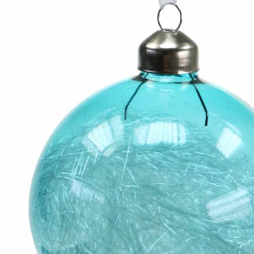 Floristik24 Julekugle glas blå, hvid Ø8cm assorteret 12stk
