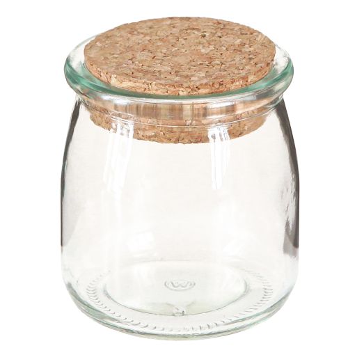 Glasdekoration med Kork Vintage Klar Natur Ø7cm H8cm 6 stk