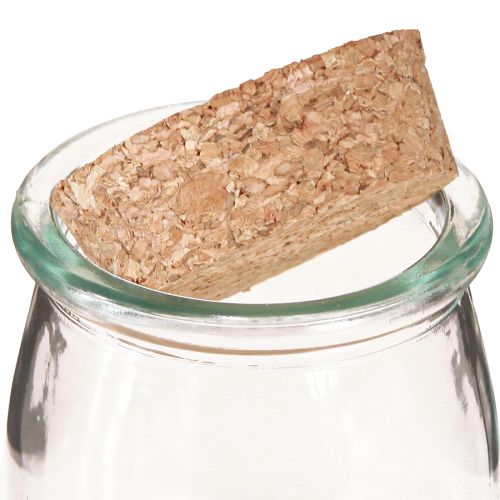 Artikel Glasdekoration med Kork Vintage Klar Natur Ø7cm H8cm 6 stk