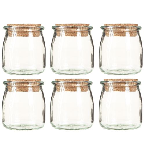 Artikel Glasdekoration med Kork Vintage Klar Natur Ø7cm H8cm 6 stk