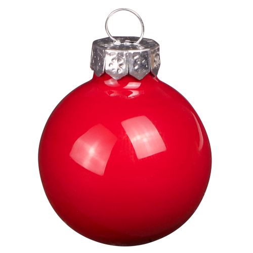 Artikel Glas julekugler rød emalje look mini Ø3cm 22 stk