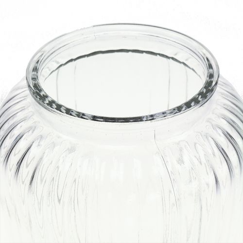 Floristik24 Ribbed glasvase Ø15cm H19.5cm