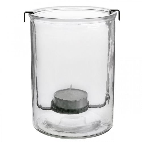 Artikel Lanterneglas med fyrfadsstage sort metal Ø13,5×H20cm