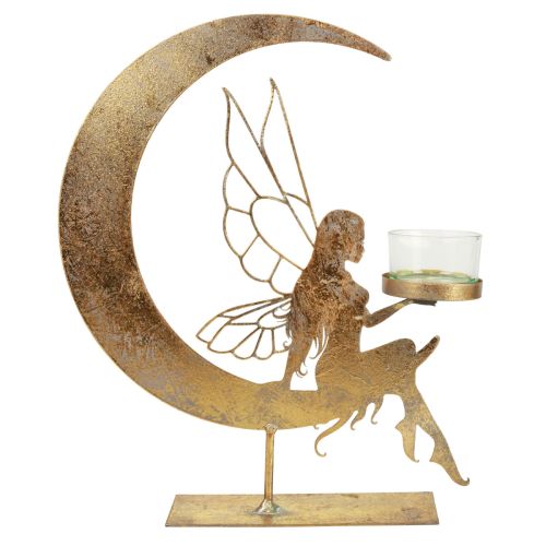 Floristik24 Glas fyrfadsstage metal dekorativ nisser dekoration 23×5×28cm