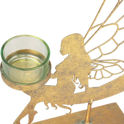 Floristik24 Glas fyrfadsstage metal dekorativ nisser dekoration 23×5×28cm