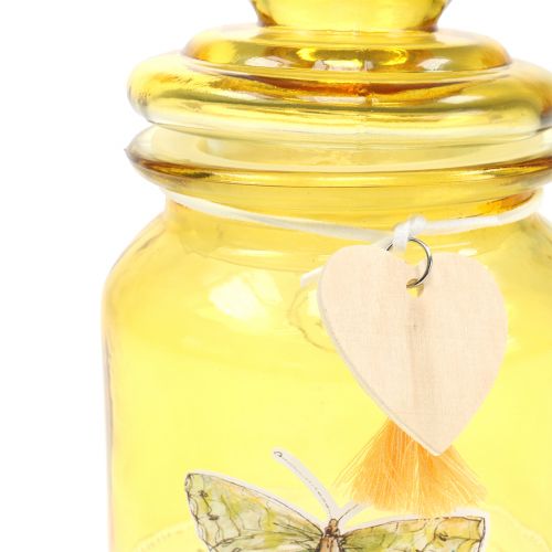 Floristik24 Glaskrukke bonboniere gul Ø11cm H15,5cm