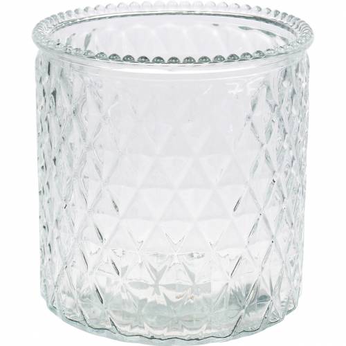 Floristik24 Dekorativ glas diamant glas vase klar blomstervase 2 stk