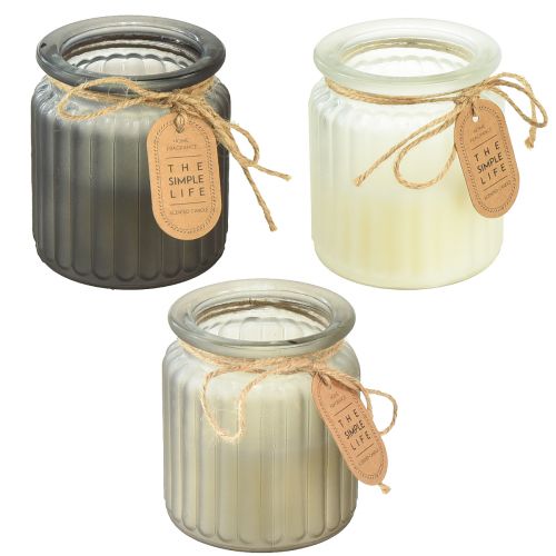 Artikel Duftlys i glas sandeltræ kork låg H9cm 3stk