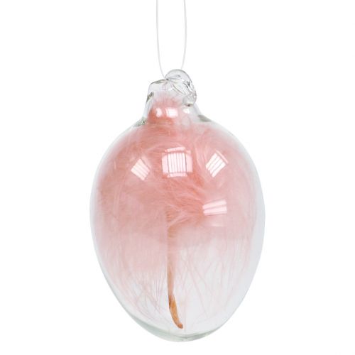 Floristik24 Glasæg med fjer sorteret 6cm 6stk