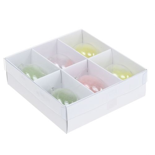 Floristik24 Glasæg med fjer sorteret 6cm 6stk