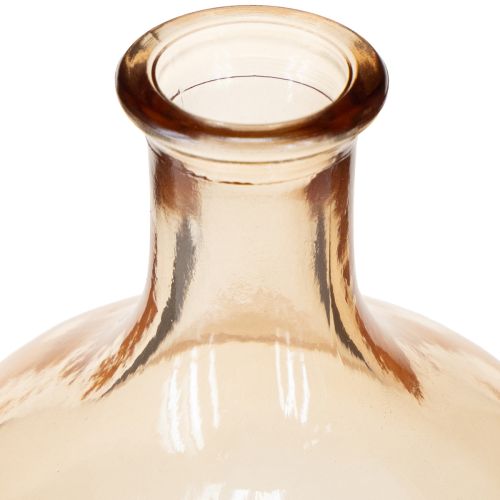 Artikel Minivase i glasflaske, ravfarvet og klar, Ø7,5 cm, H11 cm, 4 stk.