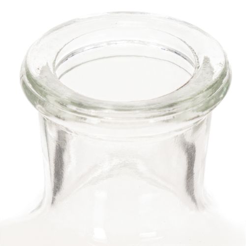 Glasflaske med mønster, cylindrisk, klar, dekorativ vase, 15 cm, 6 stk. | Floristik24.dk
