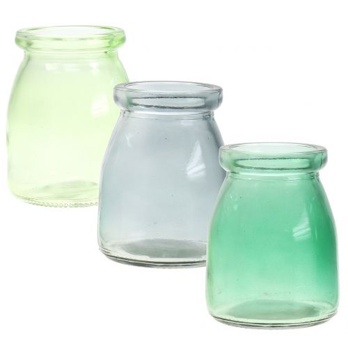 Floristik24 Deco glas Ø6cm H8cm grøn/grå 6stk