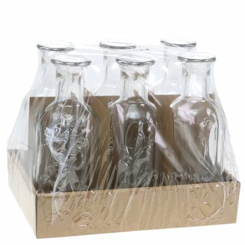Artikel Dekorativ glasflaske med rillet dekoration klar Ø7,5cm H19cm 6 stk