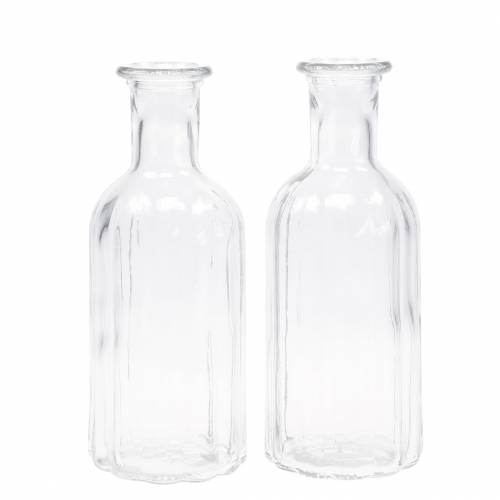 Artikel Dekorativ glasflaske med riller klar Ø7,5cm H19cm 6 stk