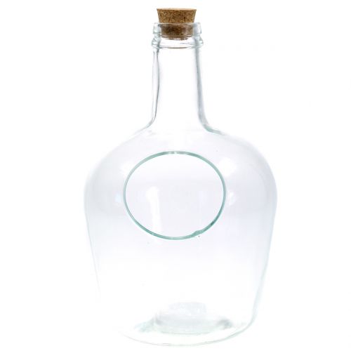 Floristik24 Glasflaske dekorationsbeholder med kork Ø19cm H30cm