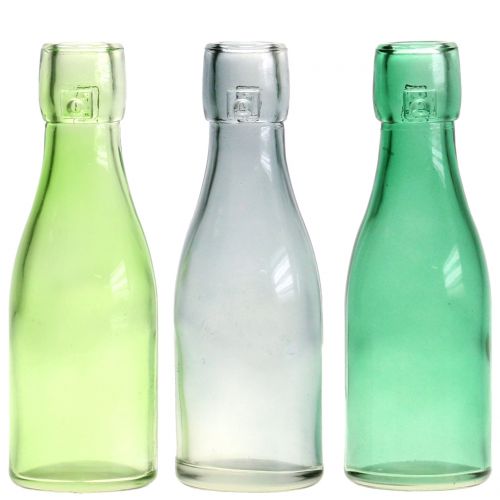 Floristik24 Glasflaskevase Ø5cm H16cm grøn/grå 6stk