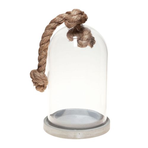 Floristik24 Glasklokkedekoration med betonlook base Ø13,5cm H24cm