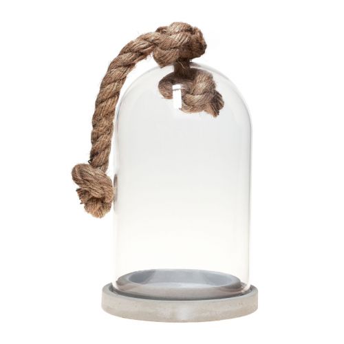 Floristik24 Glasklokkedekoration med betonlook base Ø13,5cm H24cm