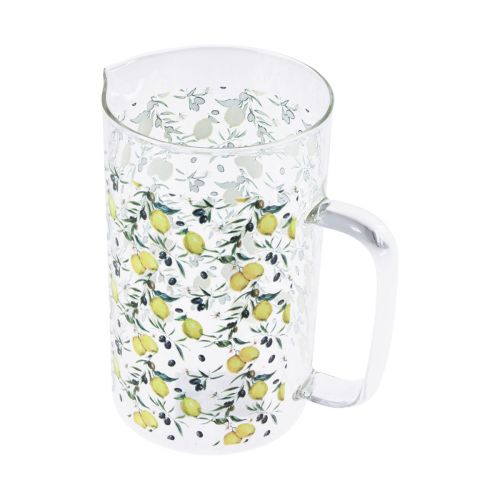 Floristik24 Glaskande citroner og oliven dekorativ kande glas H17cm