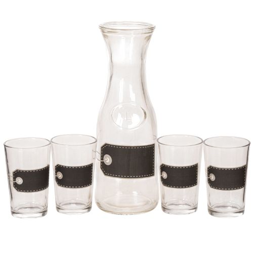 Glaskaraffel H27cm med 4 glas H11cm købe | Floristik24.dk