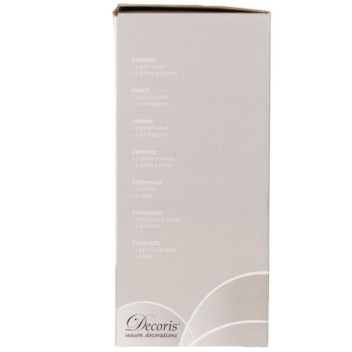 Glaskaraffel H27cm med 4 glas H11cm | Floristik24.dk