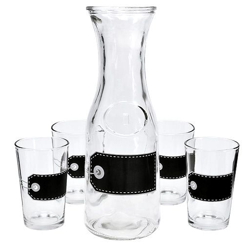Artikel Glas karaffel H27cm med 4 briller H11cm