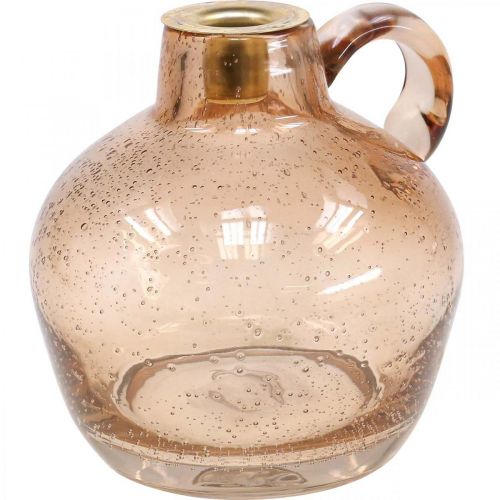 Floristik24 Lysestage Glas Lys Lysebrun Dekorativ Kande H15,5cm