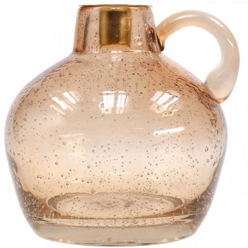 Floristik24 Lysestage Glas Lys Lysebrun Dekorativ Kande H15,5cm