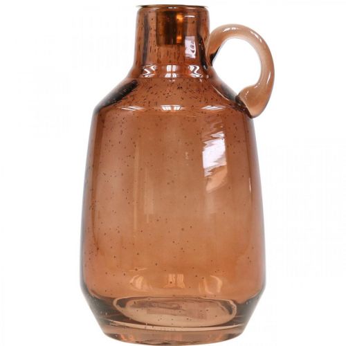Artikel Lysestage glasstang lys brun glas dekoration H22cm