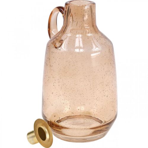 Floristik24 Lysestage Glas Lys Lysebrunt Glas Deco H22cm