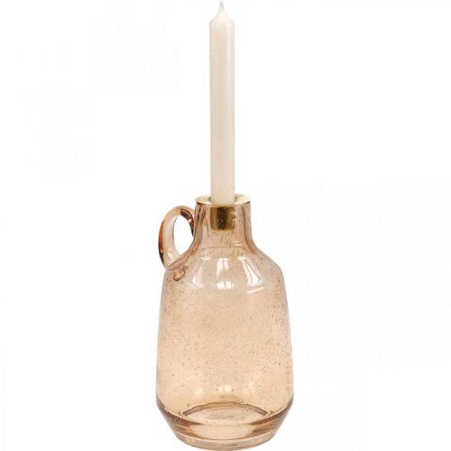 Floristik24 Lysestage Glas Lys Lysebrunt Glas Deco H22cm